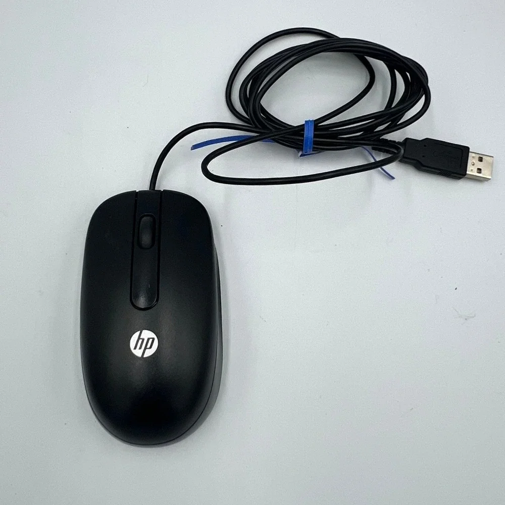 HP Wired Optical Mouse MOFYUO Black Very Good USB-A Computer Peripheral